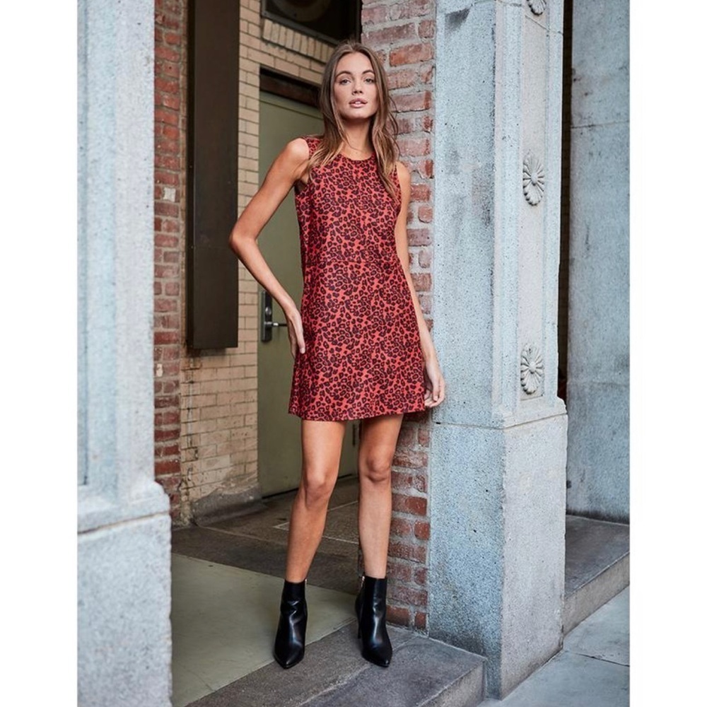 ASTARS | Lipstick Safari Vegan Suede Shift Dress Lipstick Red
